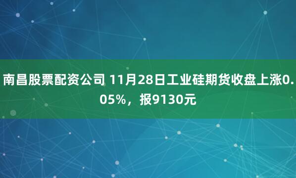 南昌股票配资公司 11月28日工业硅期货收盘上涨0.05%，报9130元